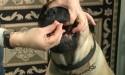 person administering pills to dog